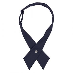 AUSUAYA Nœud papillon croisé pré-noué pour femme/homme, cravate croisée pour uniforme d'écolière, cosplay, t-shirt ou Saint-Valentin GBW-B-T2, bleu marine, taille unique (AUSUAYA - FR, neuf)