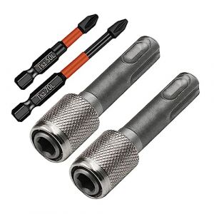 FAINCA Porte Embout Sds Plus, 2 Foret Sds Max Douille Visseuse + 50 mm, 70 mm, 1 Foret Croisé Chacun, Porte-Forets à Tige Hexagonale de, Mandrin Perforateur pour Forets Marteaux (JIAYUN EU, neuf)