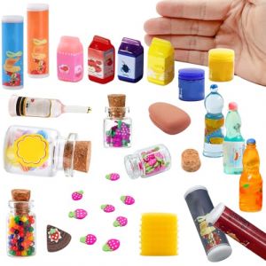 21 Pcs Mini Aliments pour Maison de Poup&eacute;e, Mini Nourriture Jouet 1/12 Ensemble de Nourriture Miniature pour Poup&eacute;e, KEPKKU Jouets de Miniatures Alimentaires Boissons Lutin Farceur de Noel Accessoires (Eonir-Zone, neuf)