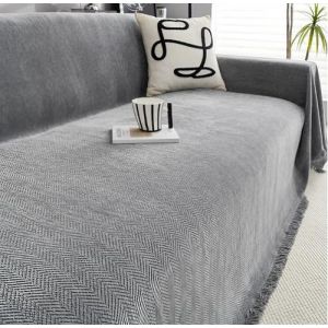 Home Couvre Canap&eacute; avec Franges, Couvre Lit Imperm&eacute;able, Multifonction Jet&eacute; De Canap&eacute; Grande Taille, Plaid Chevrons, Couvre-lit Por Canape &Agrave; Housse, Jet&eacute; De Lit Ou Jet&eacute; De Canap&eacute;(Grey,180cm x 260cm) (U.mi, neuf)