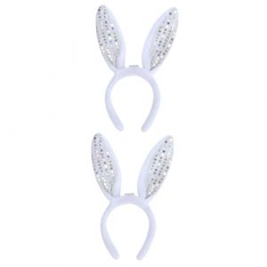 Beaupretty 2 Pièces bandeau oreilles de lapin oreilles de pâques bandeau maquillage lapin bandeau noel accessoire fete bandeau pour cheveux déguisement adulte bandeau LED d'oreille de lapin (lorianca, neuf)