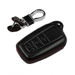 M.JVisun V&eacute;ritable Cuir Clef Coques de Cl&eacute;s Porte-cl&eacute;s pour Toyota 86 GT86 Avalon C-HR Camry Corolla Highlander Land Cruiser Prado Prius RAV4 2016-2023 Intelligent Cl&eacute; de Voiture - Cuir - Noir (M.Jvisun.Eu, neuf)