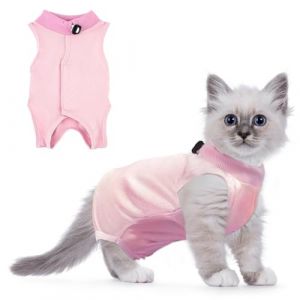 Combinaison de récupération pour Chat, Combinaison de récupération pour Chat, bébé, Combinaison de Corps pour Chat, Combinaison de récupération pour blessures Abdominales (S, Rose) (RUGBOL FR, neuf)