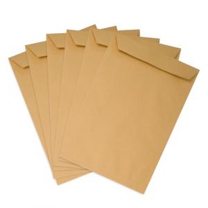 Emerson 50x pochette d'expédition DIN B4 Marron 250 x 353 mm 90g sacs d'expédition marron grand sans fenêtre rabat droit enveloppes autocollantes grandes enveloppes format B4 enveloppes en papier (EMERSON SHOP, neuf)