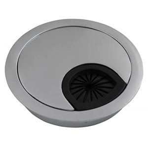 McPower Passe-câble WB-02 - Diamètre : 70 mm - en métal chromé - Passe-câble pour Bureau, Meuble, Table - Dimensions du Trou : 57 mm - Hauteur : 13 mm (World Trading Net GmbH & Co. KG "Alle Preise inkl. Mwst.", neuf)