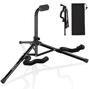 CAHAYA Support de guitare Tr&eacute;pied universel pliable en m&eacute;tal pour guitares acoustiques &eacute;lectriques Ukul&eacute;l&eacute; Violon Banjo Mandoline (Cahaya Music, neuf)