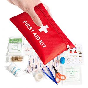 Trousse de Premiers Secours,108 PCS Mini Kits de Survie Petite Trousse de Survie d'urgence Sac de Médicale Comprend Bandage Tampons Soins pour Voyages Bureau à Domicile Voiture Randonnée (KAIAIWLUO, neuf)