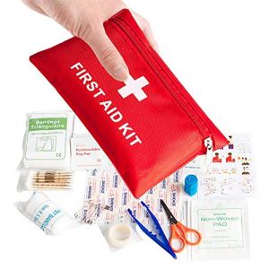 KAIAIWLUO Trousse de Premiers Secours,108 PCS Mini Kits de Survie Petite Trousse de Survie d'urgence Sac de Médicale Comprend Bandage Tampons Soins pour Voyages Bureau à Domicile Voiture Randonnée (KAIAIWLUO, neuf)