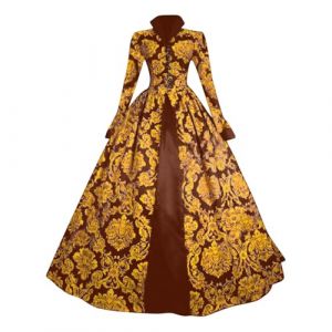 Vhersily - Robe &Eacute;l&eacute;gante du Moyen-&Acirc;ge pour Femme, Style R&eacute;tro Victorien, Costume de Dame des Ann&eacute;es 80, D&eacute;guisement de Carnaval V&eacute;nitien, Robe de Mascarade, F&ecirc;te Lolita, Bal, Halloween, Costume de (duefoll, neuf)