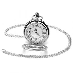 VOSSOT Montre de Poche Vintage &agrave; Quartz R&eacute;tro, &agrave; Cha&icirc;ne avec Chiffres Romains Antiques pour Femmes et Hommes - Cadeau d'Anniversaire (kaitianhongdianzi, neuf)