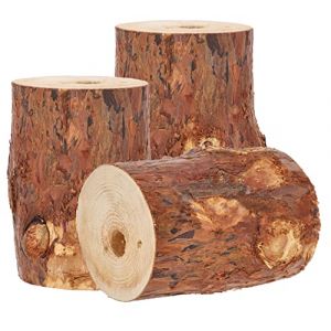 KOTARBAU® Lot de 3 Feux suédois avec mèche d'allumage - Bougie de Jardin dans Un Bloc de Bois - Torche en Bois - pour Barbecue, Pique-Nique, Jardin (KOTARBAU, neuf)