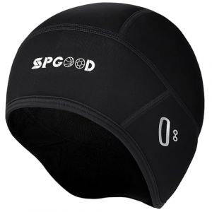 SPGOOD Bonnet de Cyclisme, Coupe-Vent de v&eacute;lo d'hiver Casque Homme Femmes, Bonnet de v&eacute;lo sous Casque pour Le Ski, la Course &agrave; Pied, la Moto(Mod&egrave;le Noir pour Homme) (SPORT-RD, neuf)