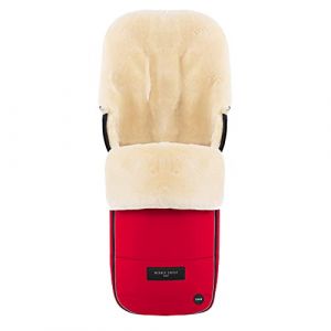 Chancelière en peau de mouton FLIMS LUXE de WERNER CHRIST BABY – Pour poussette ou landau, en fourrure médicale, universelle (Bugaboo, Cybex, Joolz, etc.), en rouge (WERNER CHRIST GmbH, neuf)