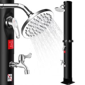 Douche Solaire Exterieure 35L avec Pommeau de Douche Rotatif, Douche à Pied et Thermomètre intégré, Douche de Jardin Piscine sans Raccordement électrique, 60°C Max, Noir (35L) (VAFENDO LTD, neuf)
