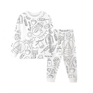 Pyjama Enfant Fille Combinaison Pyjama Enfant Pyjama A Colorier Enfant Pyjama Ensemble De V&ecirc;tements De Maison Peints &Agrave; La Main Pour Enfants Pyjama &Agrave; Colorier Pour Gar&ccedil;on Pyjama Enfant Garcon (Seraphido, neuf)