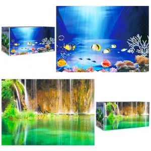 VLYX D&eacute;cor de Fond Aquarium en PVC 3D, 62x30cm, Design Oc&eacute;an sous-Marin pour Bassin &agrave; Poissons (VLYX FR, neuf)