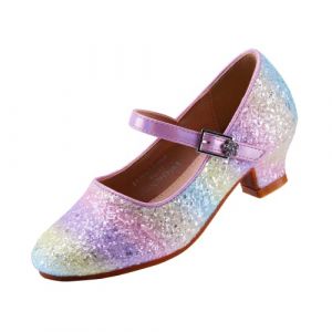 EIGHT KM Chaussure &agrave; Talon Fille de Princesse Ballerine Mariage pour Enfant Fille EKM7015 Scintillait Briller Clair Arc-en-Ciel de Cristal 26 (ElfElfElf FR, neuf)