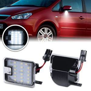 OZ-LAMPE LED Avant Sous Miroir Lumi&egrave;re R&eacute;troviseur,LED Lumi&egrave;re de flaque de r&eacute;troviseur pour Ford C-Max II Focus III Kuga II Mondeo S-Max II,Miroir lumi&egrave;re Sans Erreur Blanc (gempro carparts, neuf)