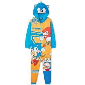 Get Trend Sonic The Hedgehog Combinaison Pyjama Gar&ccedil;on Hiver, Grenouill&egrave;re Polaire Chaude avec ou sans Capuche, Cadeau Gamer (5-6 Ans, Multi Sonic) (Get Trend., neuf)