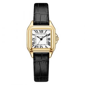 Szaikyri Classique Carr&eacute;e Montre pour Femmes avec Chiffres Romains - Montre de Dames Femme (Black-Gold) (Szaikyri, neuf)