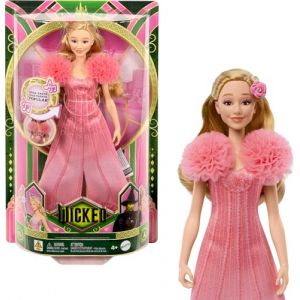 Mattel Wicked Poupée Glinda chantante avec articulations, habillages et Accessoires Amovibles tirés du Film, Chante 'Popular', JLG49 (CMCZ Store, neuf)