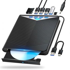 aelrsoch Lecteur Blu - Ray Externe Lecteur Blu - Ray Lecteur DVD/BD Lecture/écriture Lecteur Blu - Ray Portable USB 3.0 et Type - C DVD Burner Ultra HD Blu - Ray Burner pour Windows 7/8 / 10/11 (chuangzhijlb, neuf)
