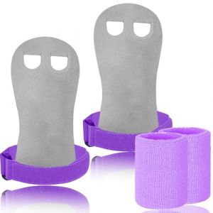 FINGER TEN Gants Gym Enfant/Adulte Manique Protection Paumes with Bracelets de Sport Bande Paire, Gants Protection Paumes pour Exercice Traction/Crossfit/Barre/Gymnastique (Pourpre, XS) (Finger Ten Golf Shop, neuf)