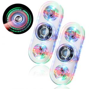 SCIONE Lot de 2 Fidget Spinners LED pour Enfants & Adulte &ndash;Toupie Lumineuse Anti-Stress, Jouet sensoriel avec 3 Modes, Brillant dans Le Noir. Id&eacute;al pour Les f&ecirc;tes et Cadeaux d'anniversaire (2X Blanc) (SCIONE Direct EU, neuf)