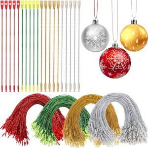 AUGSUN Lot de 200 crochets de suspension pour boules de No&euml;l avec bouton pression pour boules de No&euml;l (or, argent, rouge, vert) (Rose us store, neuf)