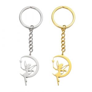 EUEAVAN Porte-clés Fée Clochette Princesse Wendy Ange Tendance Danseuse Ballet Bijoux Citation Conte de fées Femme, Ensemble de fée lunaire, Medium (EUEAVAN, neuf)