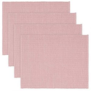 LINUM UNI Set de Table Lot de 4 35x46 cm, Coton Côtelé, Lavable en Machine, Rose Poudre (LINUM, neuf)