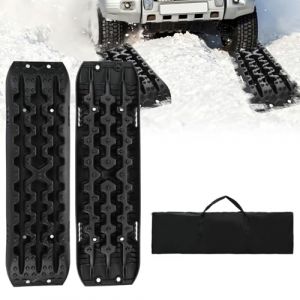 Jaxguom Lot de 2 plaques de sablage tout-terrain, plaques de sable pour camping-car, charge maximale 10 T, aide au démarrage pour neige et sable, avec sac, aide à la traction pour voiture, camion (Yuet-Chi, neuf)