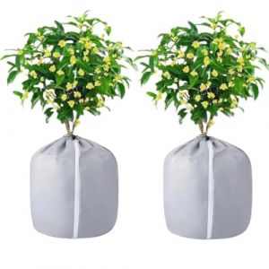 2 pi&egrave;ces Protection Pot de Fleur Hiver,Bogoro Voile hivernage Plante Exterieur 50x45cm,Protection Hivernale pour Pot de Fleur,Couverture Hivernale pour la Protection des Plantes(Grise) (Bogoro, neuf)