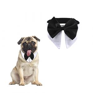 HACRAHO Collier de nœud Papillon Formel pour Chien, 1 PCS Collier de nœud Papillon de Mariage pour Animaux de Compagnie Collier de Cravate de Smoking pour Animaux de Compagnie, Tour de Cou 16-17.99" (HACRAHO FR, neuf)
