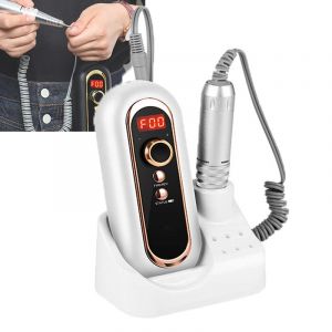 Perceuse à Ongles Rechargeable/enfichable 30000 Tr/min, Mini Meuleuse à Ongles électrique Portable, Perceuse à Ongles électrique à Brosse En Carbone, Facile à Transporter,White-rechargeable (TaiYuanShiPinRuiShengYuanKeMaoYouXianGongSi, neuf)