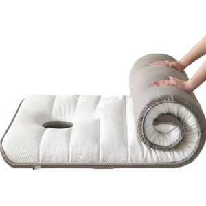 Matelas pour Table de Massage avec Ouverture pour le Visage, Matelas Extension de Cils Anti-d&eacute;rapant et Respirant en Mousse de Latex pour Salon de Beaut&eacute;, Spa et Tatouage(White,70 X 185 X 6cm) (GZGLZDQ, neuf)
