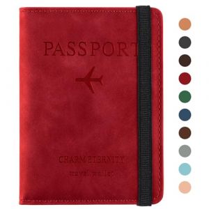Sciphylia Protege Passeport Pochette Passeport Protège Passeport avec Blocage RFID PU Porte Passeport Anti-vol Organisateur de Voyage pour Billet d'avion Cartes de Crédit, Rouge Foncé (qurixy OÜ, neuf)