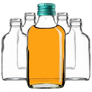 KADAX Lot de 50 petites bouteilles en verre de 100 ml avec bouchon &agrave; vis, flacons vides &agrave; remplir, mini bouteilles de liqueur, bouteilles &agrave; eau-de-vie (Vert) (KADAX, neuf)