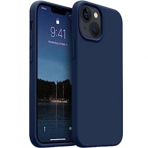 AOTESIER Coque antichoc pour iPhone 13 Mini, coque de t&eacute;l&eacute;phone en silicone liquide avec doublure en microfibre douce anti-rayures - Protection int&eacute;grale contre les chutes de 13,7 cm, bleu marine (Fast Media Ships From USA, neuf)