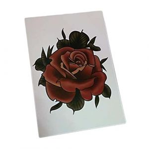 Autocollants de tatouage, faux tatouages, faux tatouages, tatouages ​​temporaires, 3 feuilles d'autocollants de tatouage temporaire gothique rose rouge fleur bras main dos cicatrice couvrant faux tato (YPLXY, neuf)