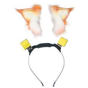SLXLYH Serre-tête avec oreilles de chat - Bandeau avec oreilles de chat - Bandeau pour costume de femme à thème féminin - Ensemble orange et blanc (anbeidianzi, neuf)