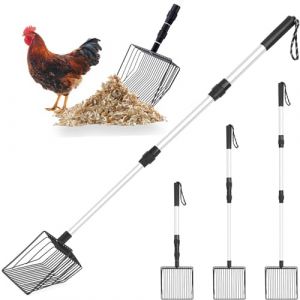 Pelle à déjections de poulet - Accessoire de poulailler - 3 en 1 - Réglable - Pour le nettoyage - Outils de nettoyage pour poulailler - Pelle à tamis pour séparation de poulailler (Zqkdsll, neuf)