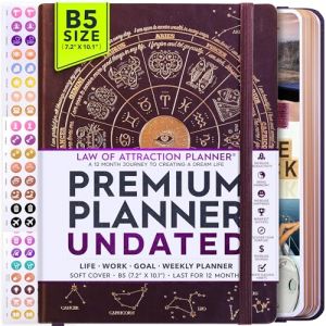 FREEDOM MASTERY Planificateur Loi de l'Attraction Planificateur hebdomadaire et mensuel de luxe non dat&eacute;, un voyage de 12 mois pour augmenter la productivit&eacute; et le bonheur, organisateur de vie, journ (Freedom Mastery Limited, neuf)