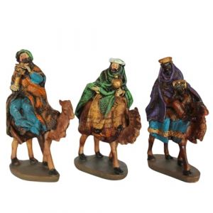 BEST&FREE Roi Mage avec des Chameaux Creche De Noel Complete avec 3 Santons pour Cr&egrave;che De No&euml;l 12Cm. Figurine Ou Personnage Creche De Noel. Cr&egrave;che De No&euml;l pour Christmas Decorations. (FreemanMarket, neuf)