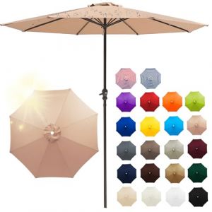 Auvent De Remplacement pour Parasol 4/3.5/3/2.8/2.7/2.5/2.3/2m 6/8 Baleines, Toile De Parasol D&eacute;port&eacute;, Housse De Rechange pour Parasol D'ext&eacute;rieur, Pour Cour, Jardin, Plage (J,8ribs:4m/13ft) (LFUK3, neuf)