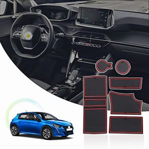 Ruiya Compatible avec Peugeot 208 e-208|2008 e-2008 Restyling 2020-2025 Tapis de Console Centrale en Caoutchouc,Tapis pour Porte-gobelet Accoudoir Couture de Porte Antid&eacute;rapant Tapis Accessoires (YEEP IN, neuf)
