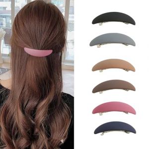 BSITSSS 6 Pièces Automatique Barette Cheveux, Barettes Cheveux Femme Chic, Rectangle Barrettes Clip Français, Grandes Barrettes à Cheveux Automatiques, Barrette Française Élégantes pour Femmes (BSITSSS, neuf)