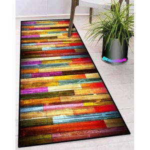 Ufamiluk Tapis Cuisine Rouge Bleu Beige Moderne Lavable antiderapant Long Design Traditionnel paillasson Exterieur pour Magasin, événements et fêtes, cinéma, église 40x140cm (Happyhome88, neuf)