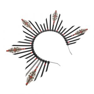 ARTSEWPLY Bandeau Halo De Notre-dame Accessoires De Cheveux De Mariée Bandeau De Mariée Casque De Déesse Bandeau En Velours Bandeau Turban Casque Bandeau Coiffes Groupe Plastique Métal Black (Xiiierw, neuf)