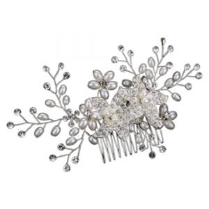 Peigne Cheveux Peigne de c&ocirc;t&eacute; de cheveux de cristal Peigne de cheveux de mariage Peigne de c&ocirc;t&eacute; de cheveux de mariage d'alliage de fleur de cristal Accessoires Cheveux Femme (haikoulonghuaqushishuangmaoyizhongxin, neuf)